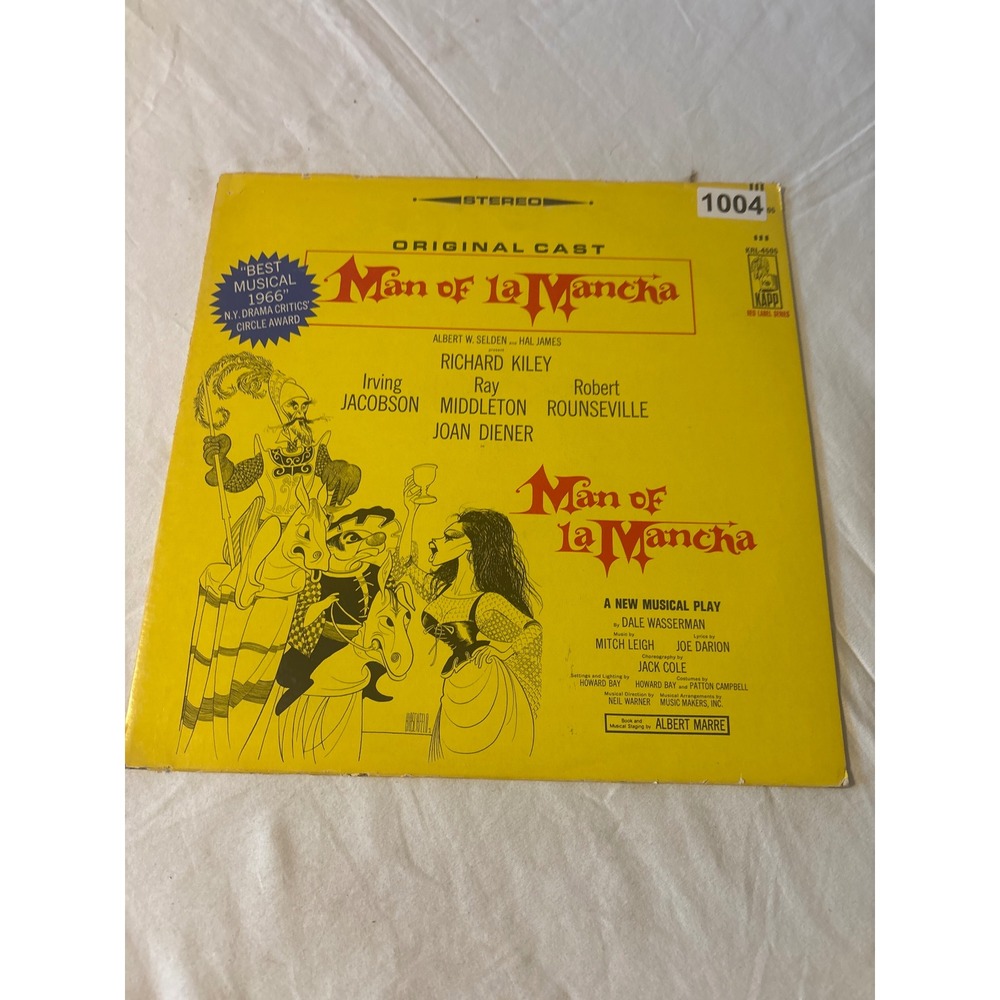 Kapp Man of la Mancha Vinyl Record Original Cast KRS-5505 Yellow Good Broadway